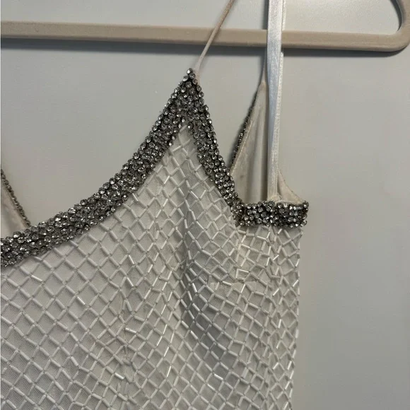 Mac Duggal White and Silver Women's Dress - Picture 2 of 5